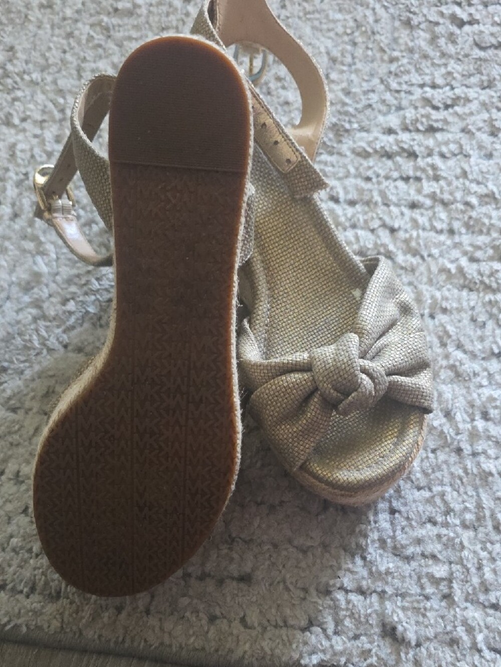 MICHAEL Michael Kors Metallic Gold Strappy Women's Sandal - Picture 3 of 5